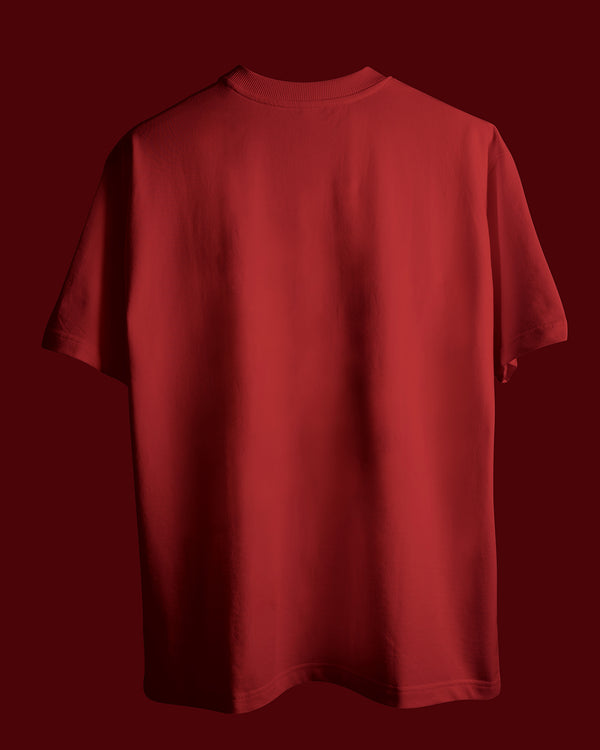 Adiaar Cardinal Red Oversized Tshirt Unisex