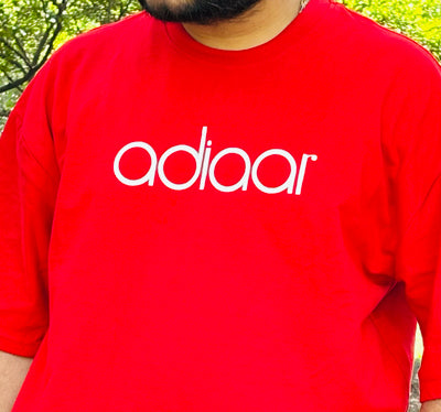 Red Adiaar Blank Oversized Tshirt